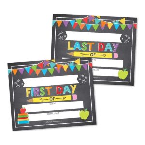 Back To School Signs | Set of 10 | School Supplies - Colorful Chalk