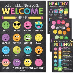 Feelings Posters | Set of 4 | Educational Posters - Chalkboard